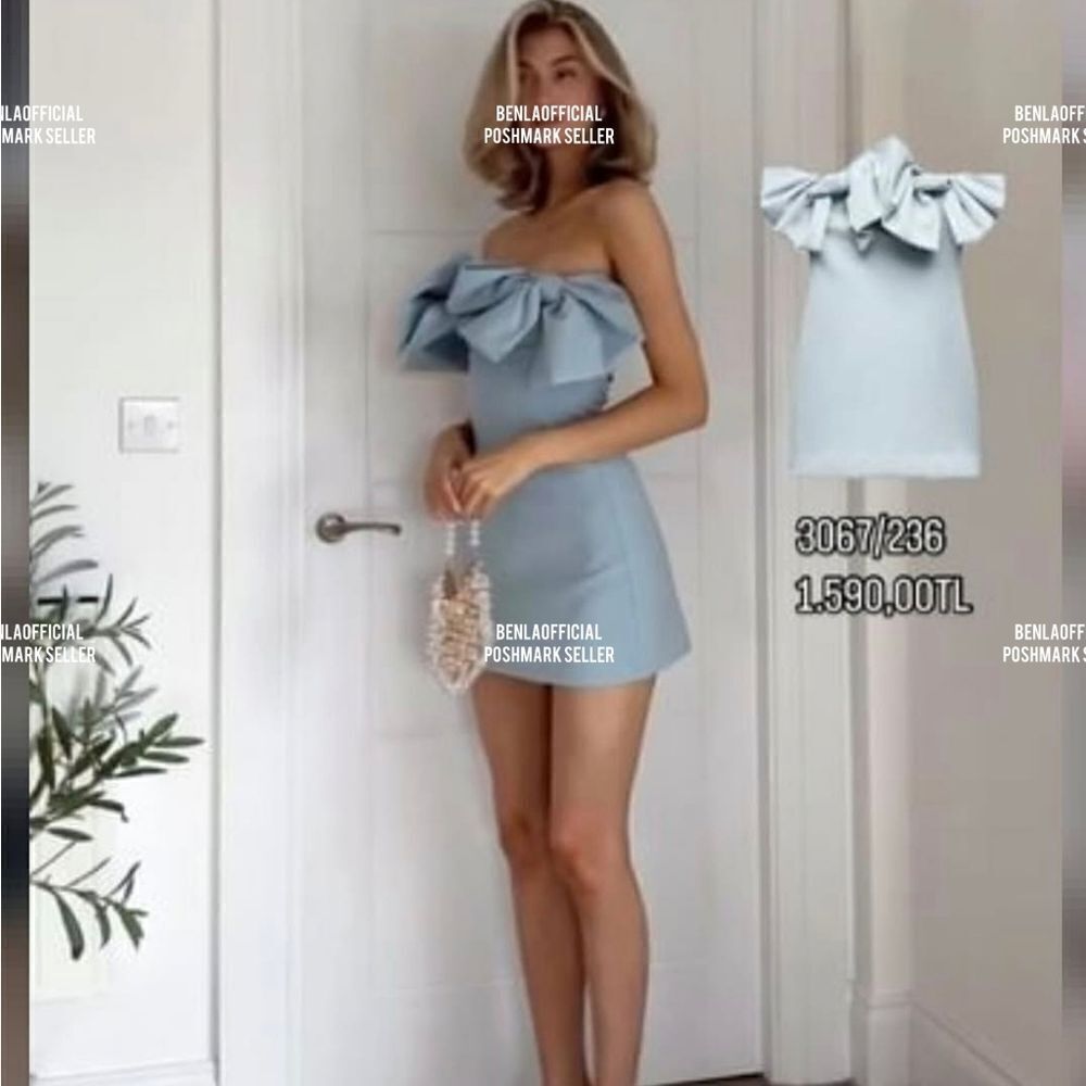 NWT ZARA STRAPLESS BOW DRESS - Picture 15 of 17